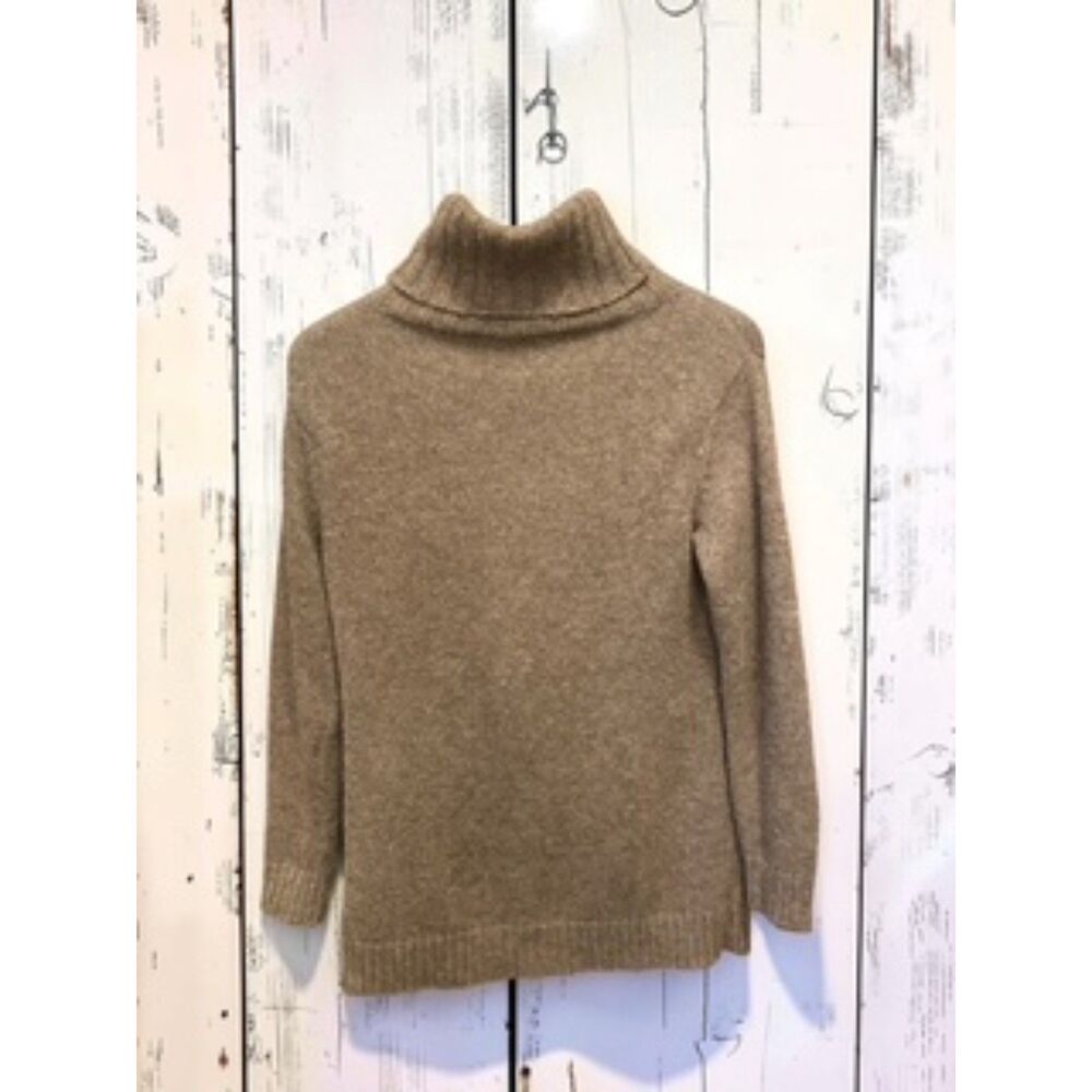 Eileen Fisher 100% Baby Alpaca Turtleneck Sweater Brown Camel Women's XS MINT - Picture 2 of 5